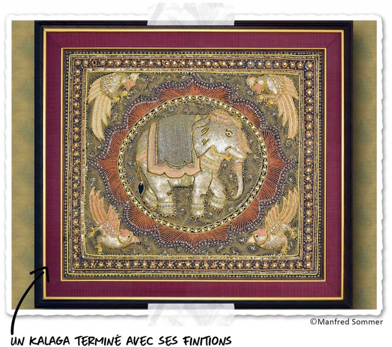 Ancienne tapisserie thaïlandaise birmane Kalaga brodée paillettes éléphant à suspendre murale | eBay