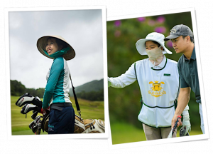 les caddies sont souvent des femmes sur les parcours de golf au Vietnam