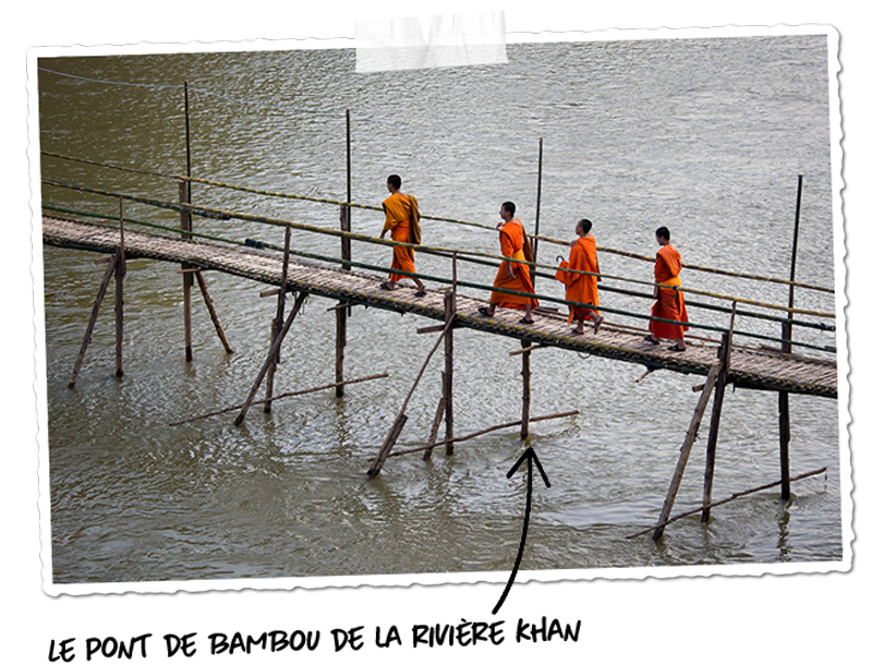 Traverser le pont de la rivière Khan, une activité originale à Luang Prabang