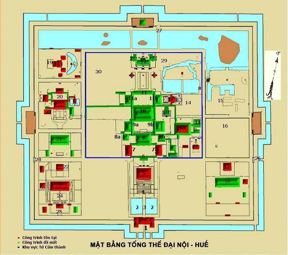 Carte cité impériale de Hué