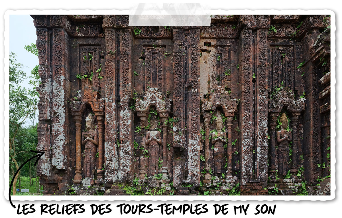 Les reliefs sur les temples du sanctuaire de My Son