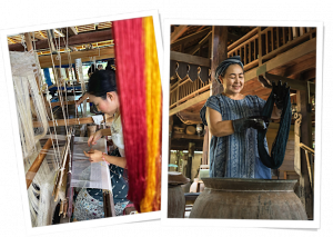 Métier à tisser et teinture de textile au Laos