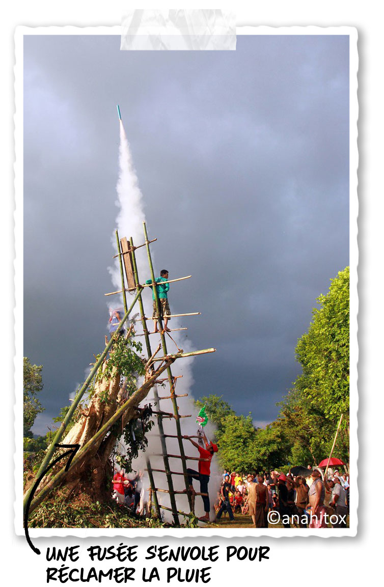 Le lancement des fusées lors du festival des fusées