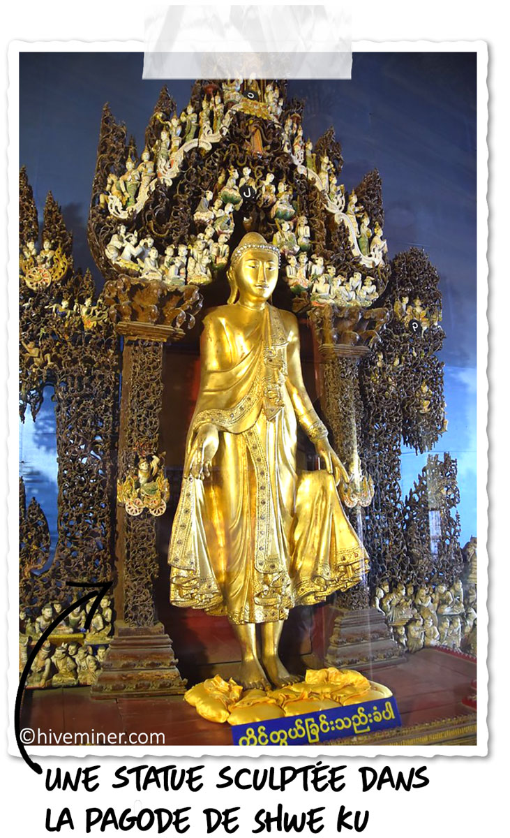 Les sculptures en teck dans les monastère birmans