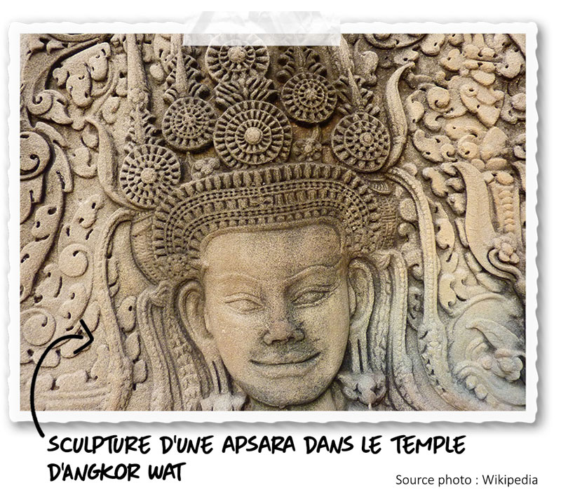La sculpture khmère dans le temple Angkor Vat